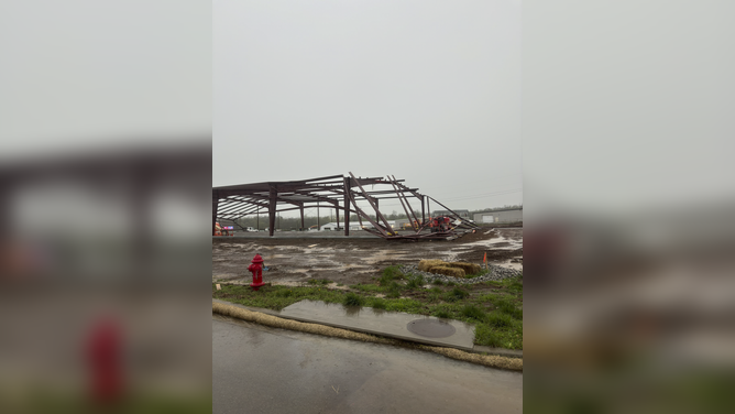 Storm damage in Nicholasville, Kentucky. A major storm passed through Lexington and the Bluegrass Region Tuesday morning, which prompted tornado and severe thunderstorm warnings.