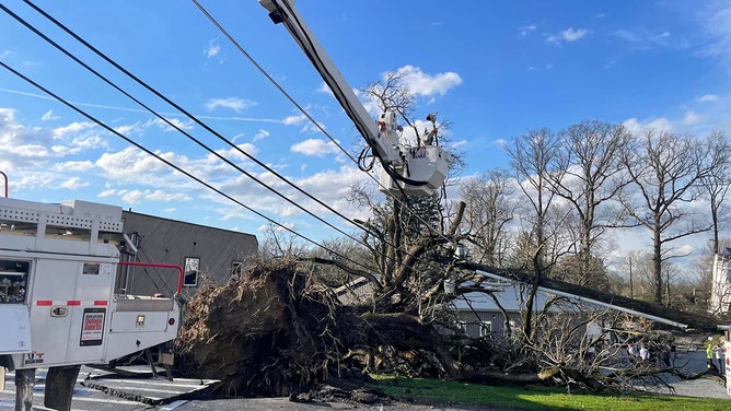 A fast-moving and intense weather system has passed through the state, resulting in power outages that AEP Ohio crews worked to fix Wednesday, April 17, 2014. An EF-1 tornado was reported in the Bucyrus area.