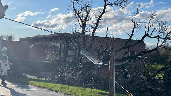 A fast-moving and intense weather system has passed through the state, resulting in power outages that AEP Ohio crews worked to fix Wednesday, April 17, 2014. An EF-1 tornado was reported in the Bucyrus area.