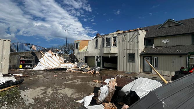 A tornado damaged the Kansas City Trapshooters Association in Smithville, Missouri