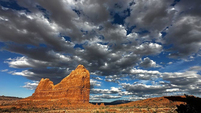 The landscape of Arches National Park in Moab, Utah, is seen in April 2024.