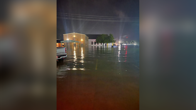 This photo shows flooding reported at Central Baptist Church Kirbyville on Wednesday, April 10, 2024.