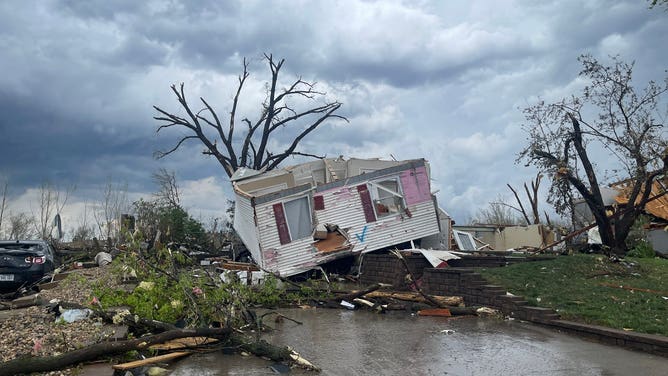 Catastrophic storm damage reported in Elkhorn, Nebraska, after a tornado