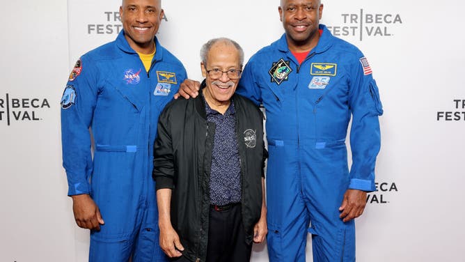 (L-R) Astronauts Victor Glover, Ed Dwight and Leland Melvin attend the "Space Race" premiere during the 2023 Tribeca Festival at Village East Cinema on June 12, 2023 in New York City.