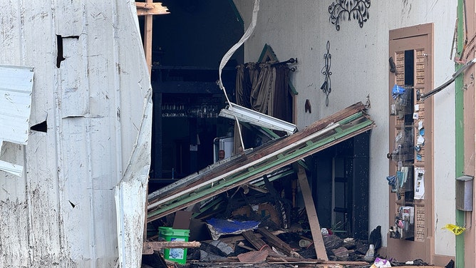 Tornado damage is seen in Sulphur, Oklahoma, on April 30, 2024.