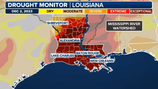Louisiana's drought conditions have improved by four categories since December 2023 to April 2024. 