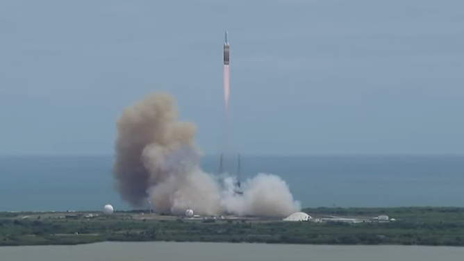 ULA's Delta IV Heavy rocket launches from Launch Complex 37 in Cape Canaveral, Florida on April 9, 2024 marking the final mission for the rocket.