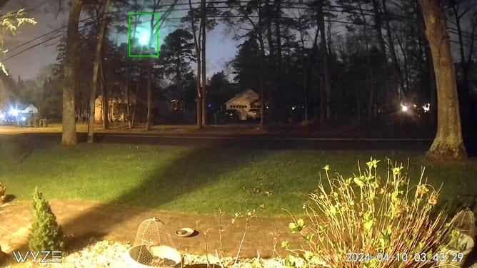 Footage recorded by Joni Piney shows the fireball at 3:43 am. Wednesday in Wall Township, New Jersey.
