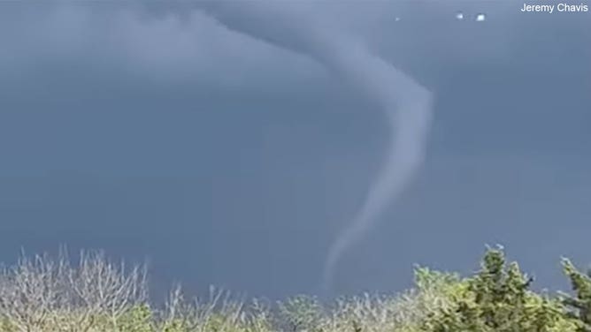A tornado is seen near Westmoreland, Kansas, on April 30, 2024.