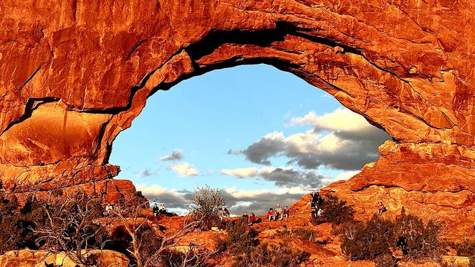 The landscape of Arches National Park in Moab, Utah, is seen in April 2024.