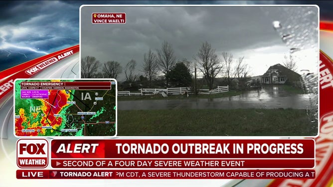 Tornado damage outside of Omaha, Nebraska.