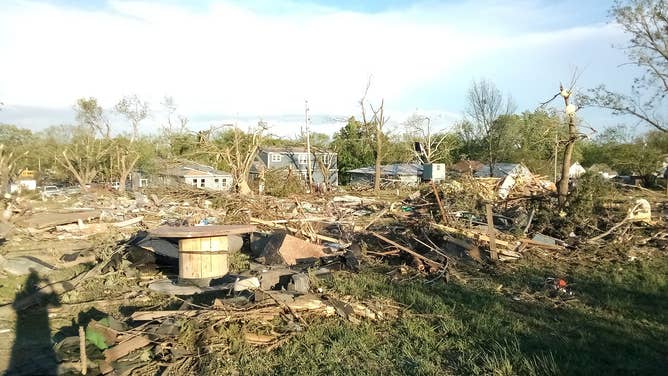Tornado damage in Westmoreland, Kansas