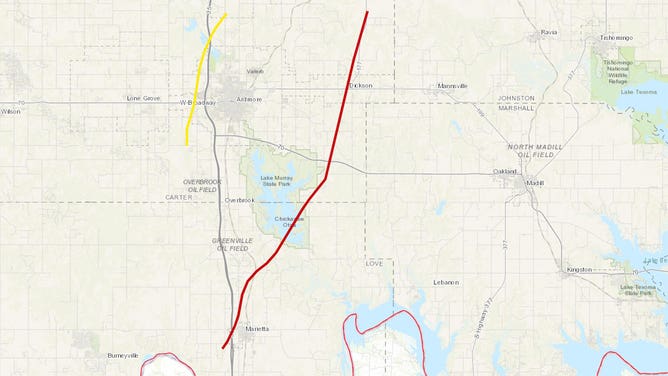 Marietta Oklahoma Tornado Rated EF 4 Fox Weather   Marietta Tornado Map 