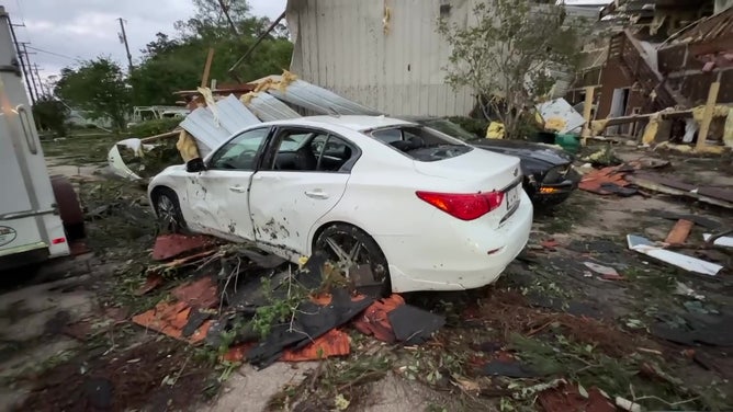 Damage from tornado in Slidell, Louisiana