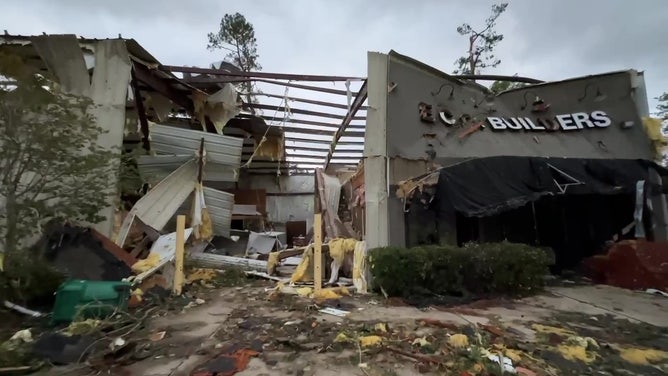 Damage from tornado in Slidell, Louisiana