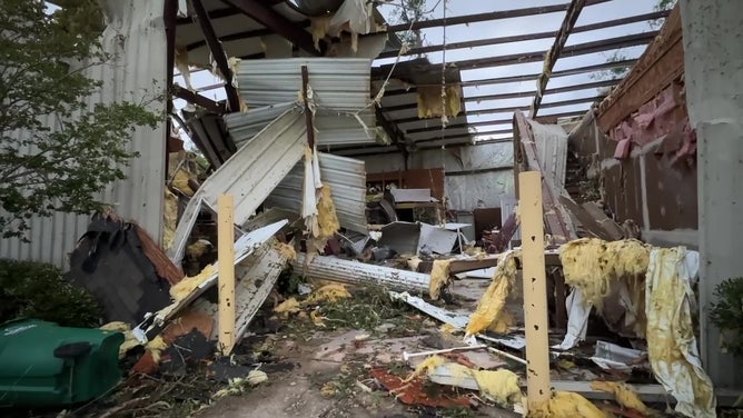 Damage from tornado in Slidell, Louisiana