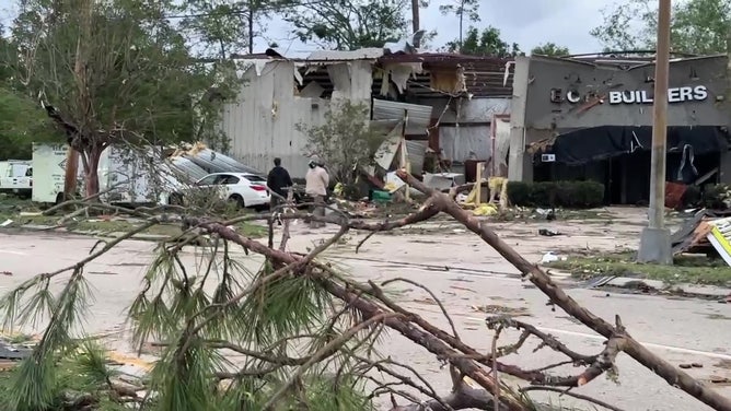 Damage from tornado in Slidell, Louisiana