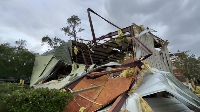 Damage from tornado in Slidell, Louisiana