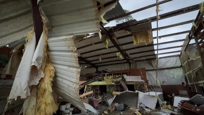 Damage from tornado in Slidell, Louisiana