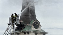 Likely lightning strike sets church steeple ablaze in Wisconsin