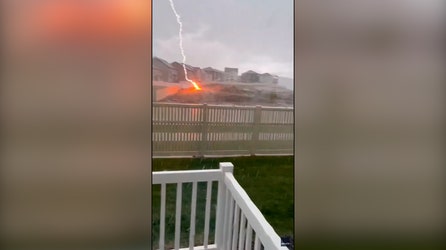 Woman captures spectacular lightning strike close to Utah home: 'Holy crap!'