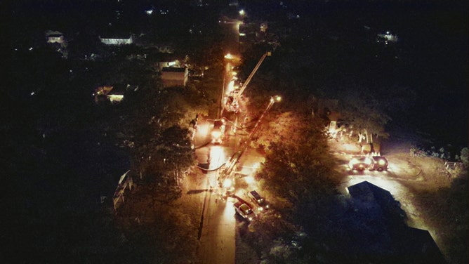 The Oak Island Fire Department said three homes on the North Carolina coast were struck by lightning Wednesday within minutes of each other during the night.