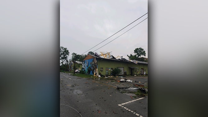 A squall line swept across the Florida Panhandle early Friday morning, triggering a variety of severe weather warnings. Storm damage is seen in Tallahassee.