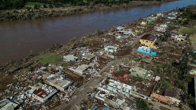 Aerial view of Arroio do Meio following the devastating floods