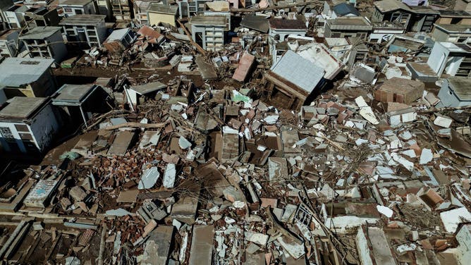  Aerial view of Arroio do Meio following the devastating floods 
