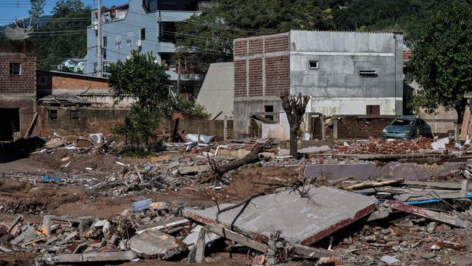 Aerial view of Arroio do Meio following the devastating floods