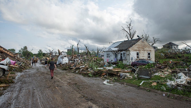 Damage and several deaths were reported in Greenfield, Iowa, on Tuesday after a large and violent tornado struck the town located about 60 miles southwest of Des Moines.