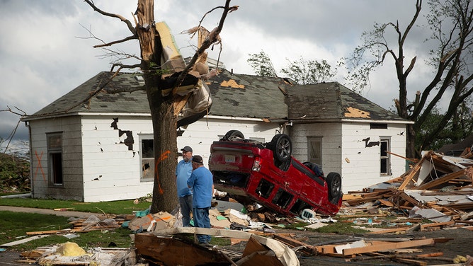 Damage and several deaths were reported in Greenfield, Iowa, on Tuesday after a large and violent tornado struck the town located about 60 miles southwest of Des Moines.