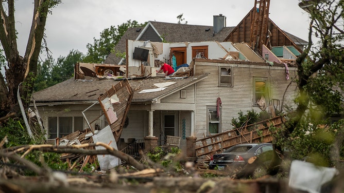 Damage and several deaths were reported in Greenfield, Iowa, on Tuesday after a large and violent tornado struck the town located about 60 miles southwest of Des Moines.