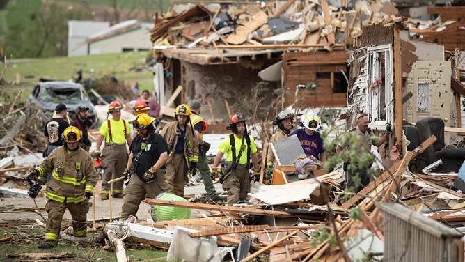 Damage and several deaths were reported in Greenfield, Iowa, on Tuesday after a large and violent tornado struck the town located about 60 miles southwest of Des Moines.