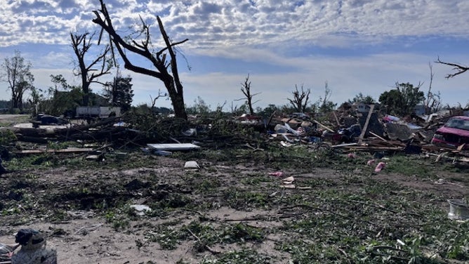 The area where Haley Williams and her family live in Greenfield, Iowa that was destroyed by an EF-3 tornado.