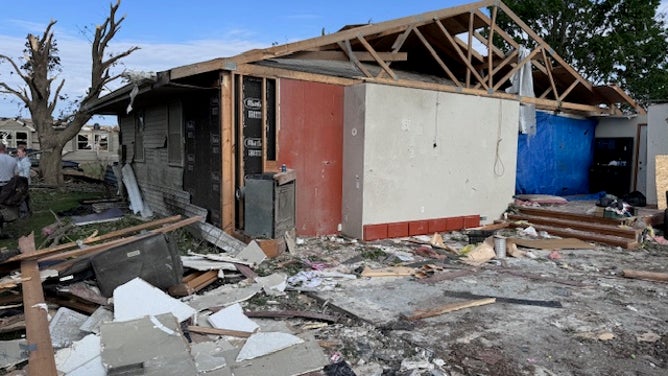 The area where Haley Williams and her family live in Greenfield, Iowa that was destroyed by an EF-3 tornado.