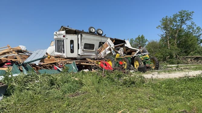 The area where Haley Williams and her family live in Greenfield, Iowa that was destroyed by an EF-3 tornado.
