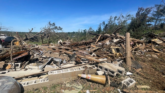 Extensive damage is seen in the town of Dawson Springs, Kentucky, after it was hit by a tornado on Sunday.