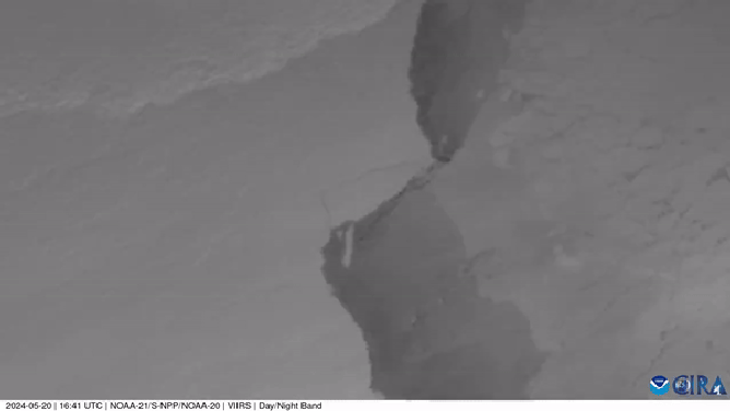 A new iceberg, named A-83, broke off from the Brunt Ice Shelf in Antarctica over the course of several days in late May.
