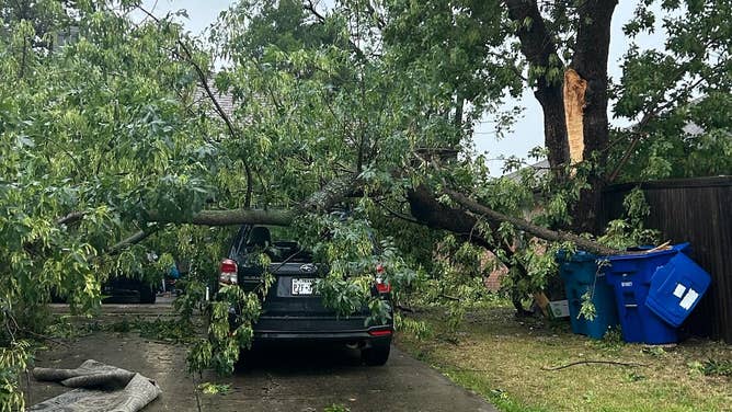 Storm damage in Carrollton outside of Dallas, Texas