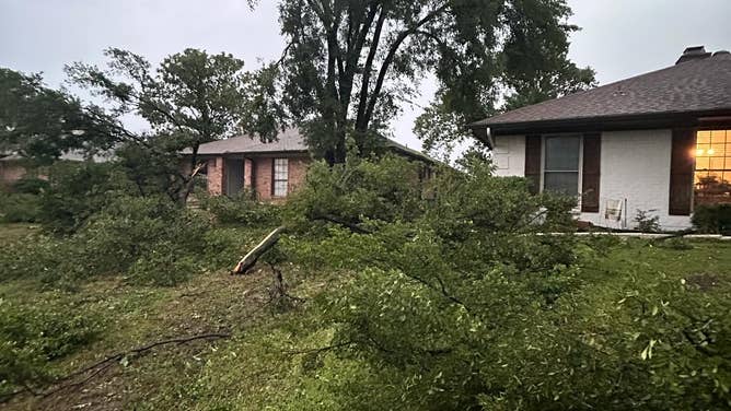 Storm damage in Carrollton outside of Dallas, Texas