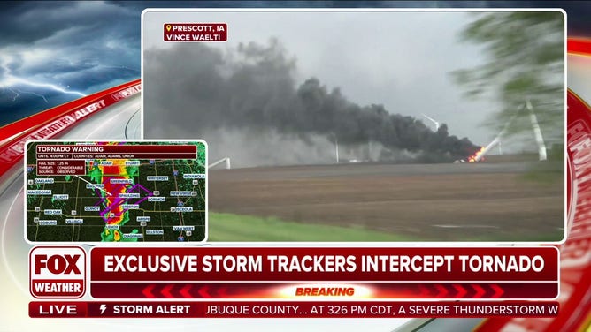 Wind turbines damaged during severe storms in Prescott, Iowa