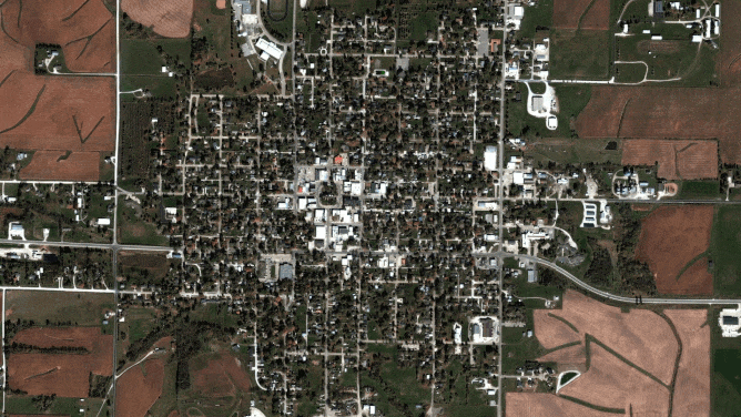 Greenfield Tornado Satellite Before/After
