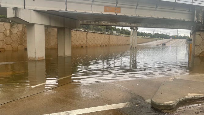Flooding of roadways around Harris County, Texas on 5/16/2024