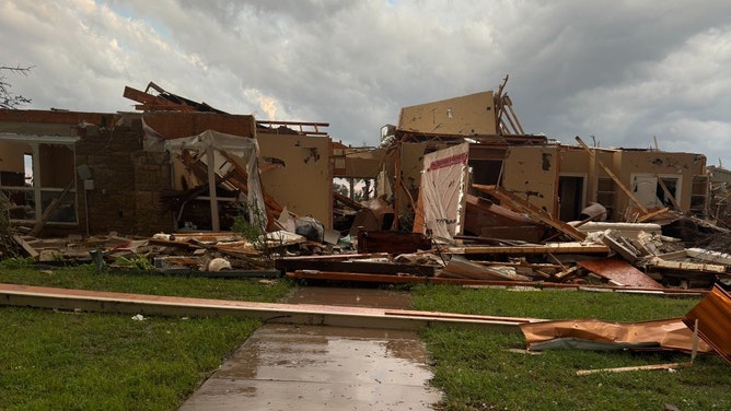 Home damage in Hawley, Texas
