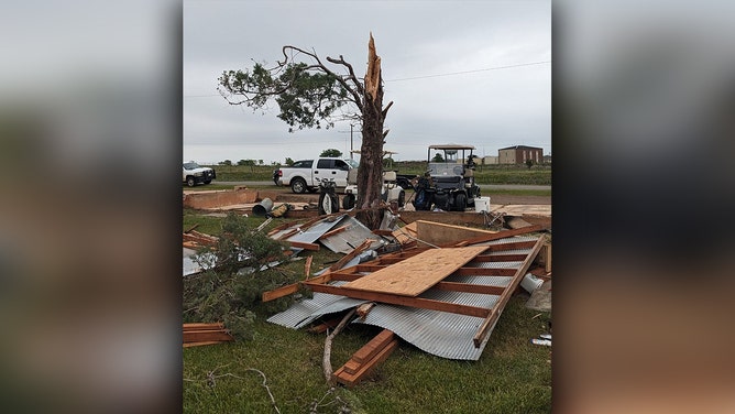Tornado damage in Tillman County, Oklahoma