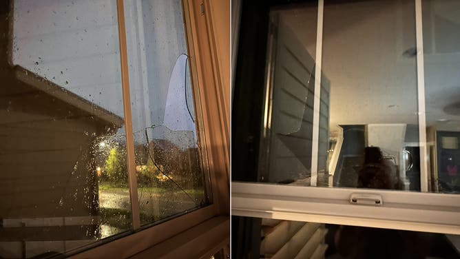 Massive hail leads to broken windows in Denver area home