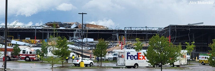 FedEx facility damaged in Michigan as tornadoes reported across Midwest, Ohio Valley