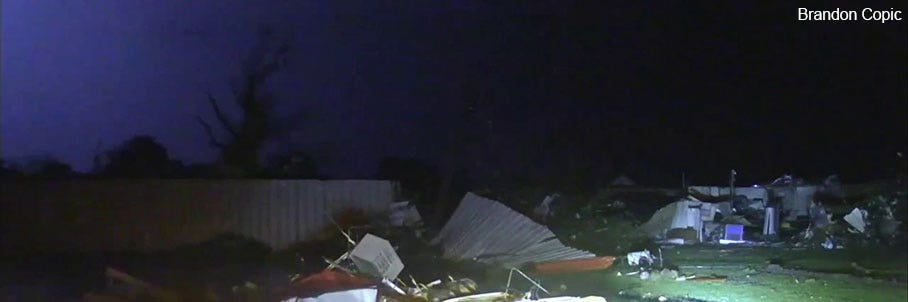 Significant damage seen in Oklahoma after Tornado Emergency as powerful storms tear across central US