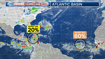 Odds increase for tropical development of Atlantic disturbance while another marches across Caribbean